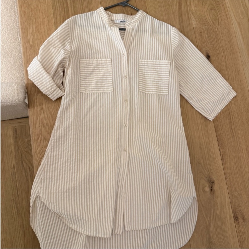 Mele Swim cover up button down midi shirt